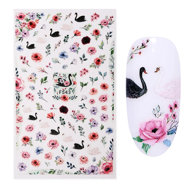 5 Стикеры 3D на ногти Nail Art Переводные картинки, украшения для ногтей, переводные наклейки, милые красные Летающие птицы, аксессуары для дизайна ногтей - Цвет: 5