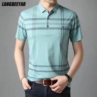 2022 new summer designer brand top quality striped polo shirts for men short sleeve casual plain tops fashions mens clothing