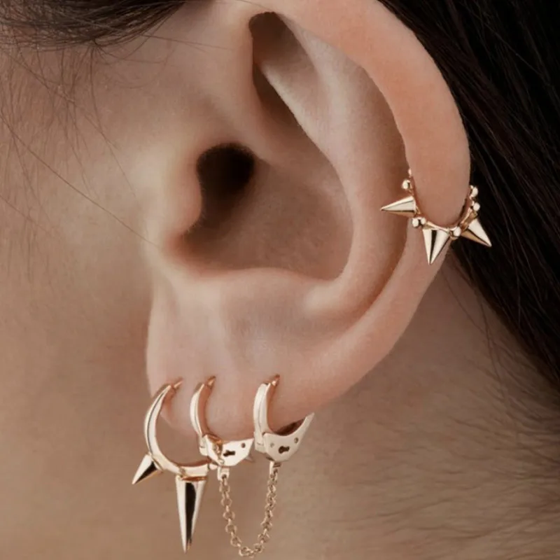 

Women Trendy Gold Hoop Earrings Set Jewelry Gift Temperament Accessories