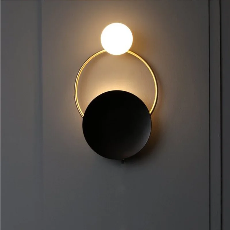 2020 Nordic LED Wall Light Art Eclipse G9 Luxury Retro Copper  Wall Lamp Bedroom Bedside Lamp Creative Cafe Aisle Wall Lamp