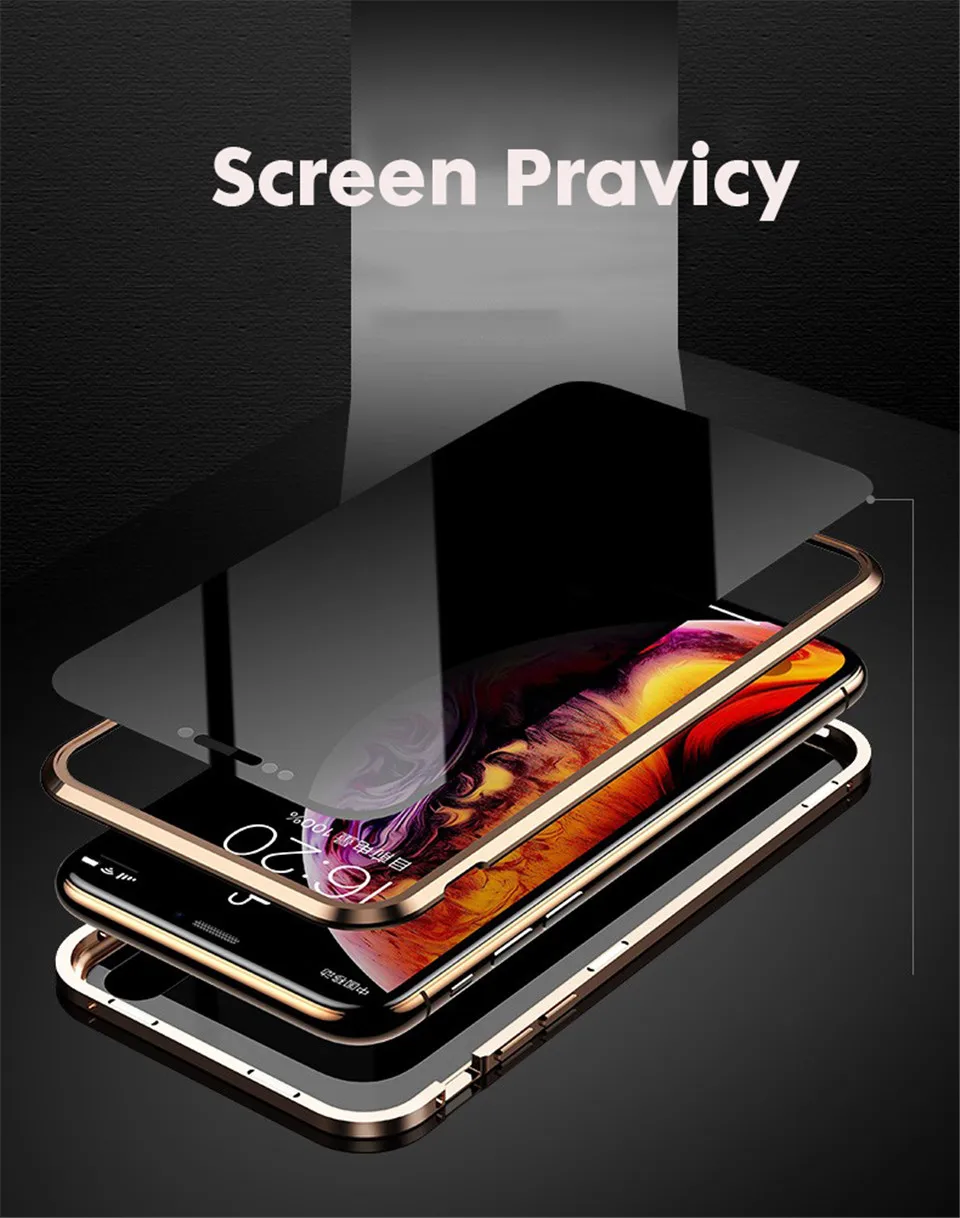 360 магнитный адсорбционный чехол для iPhone XS MAX XR X 7 8 6 6s Plus Передняя Задняя крышка из закаленного стекла полный защитный чехол на для айфон XS MAX X 8 Plus 7 6 6s плюс XR