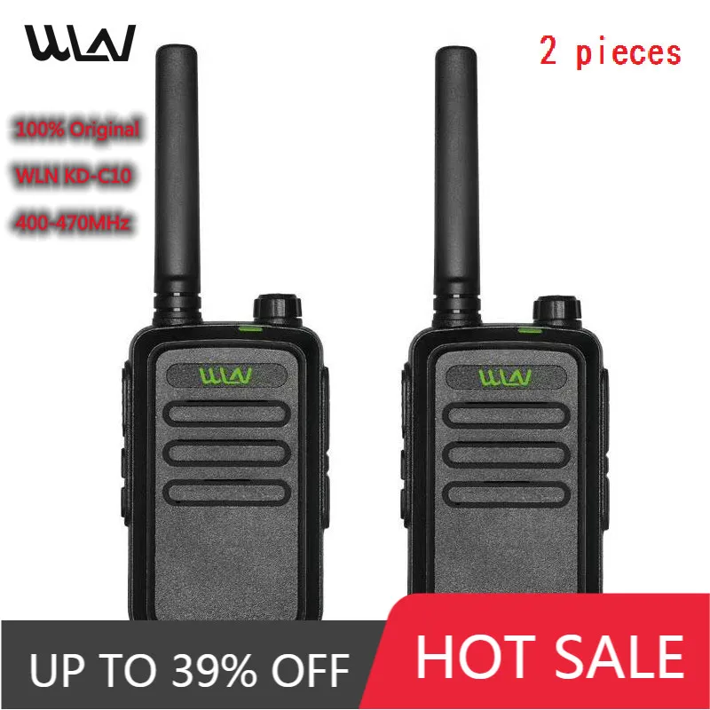 

1/2 Pcs WLN KD-C10 Mini Walkie Talkie Two-way Car Radio Station 16-channel UHF 400-470MHz Suitable for Adults and Children 3km