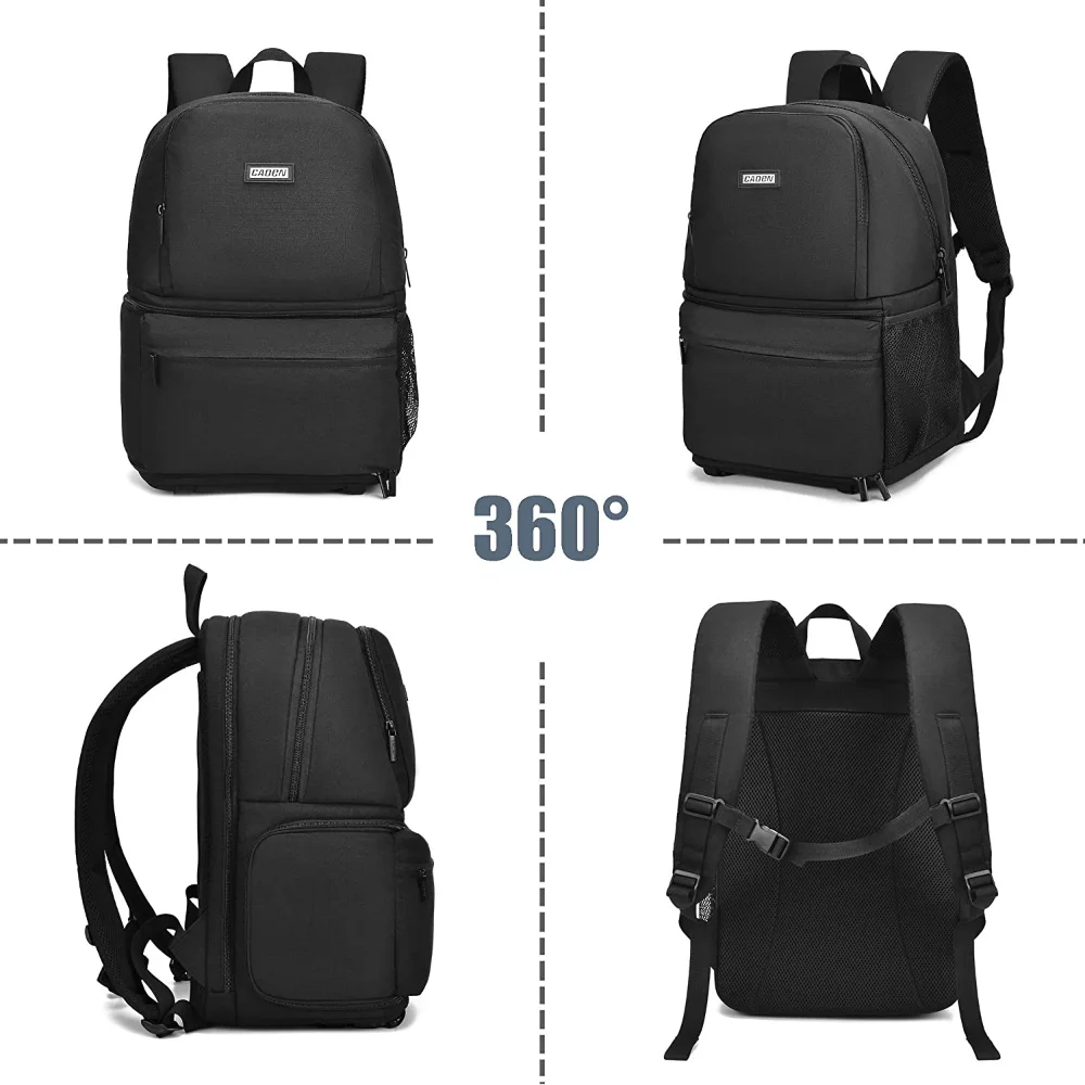 caden camera backpack large capacity laptop dslr camera bags for sony canon nikon lens tripods outdoor travel bags for men women free global shipping