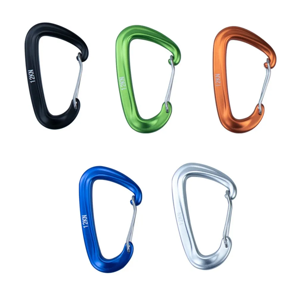 

12KN D Shape Outdoor Climbing Buckle Carabiner Survial Key Chain Aluminium Alloy Camping Climb Safety Lock Clip Backpack Buckle