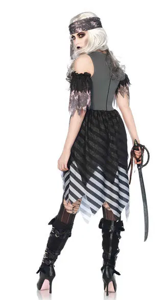 Черный сексуальный костюм для взрослых женщин Пираты Карибского моря Хэллоуин