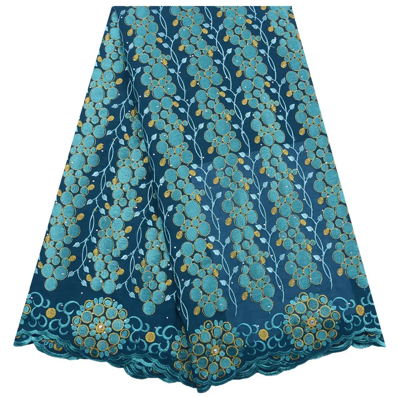 Нигерийская швейцарская хлопковая вуаль Kalume кружевная ткань коричневая