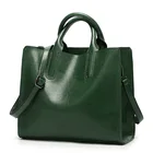 Модная кожаная сумка на плечо для женщин, сумочка из лакированной кожи, мессенджер через плечо, тоут зеленого цвета, 2021