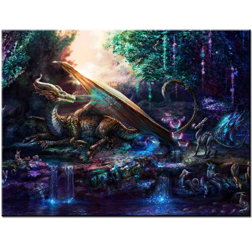 Психоделический Дракон 5D алмазная живопись полный квадратный круглый сверло