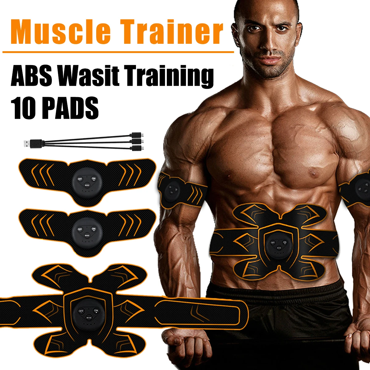

Abdominal Muscle Stimulator EMS Abs Fitness Equipment Training Gear Muscles Trainer Home Gym Exercise Fitness Weight Loss
