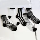 Женские носки, модные кружевные прозрачные сетчатые шелковые носки, ультратонкие сказочные эластичные летние носки по щиколотку