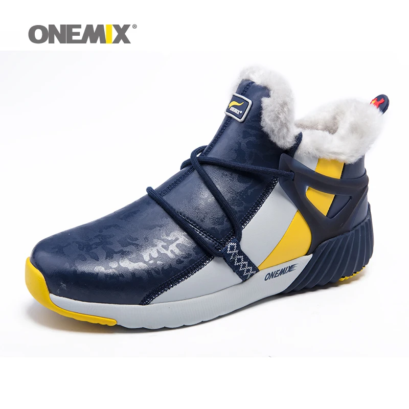 ONEMIX Men Warm Winter waterproof Boots for Women High Long Sneakers Outdoor Sport shoes Athletic Trainer Walking Sneakers