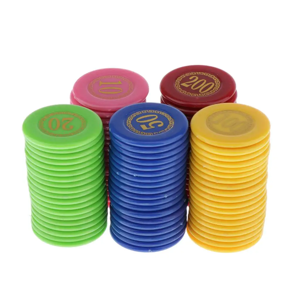 5-Colors Counters Printed Face Value w/ Storage Box for Counting Tokens 100 | Спорт и развлечения