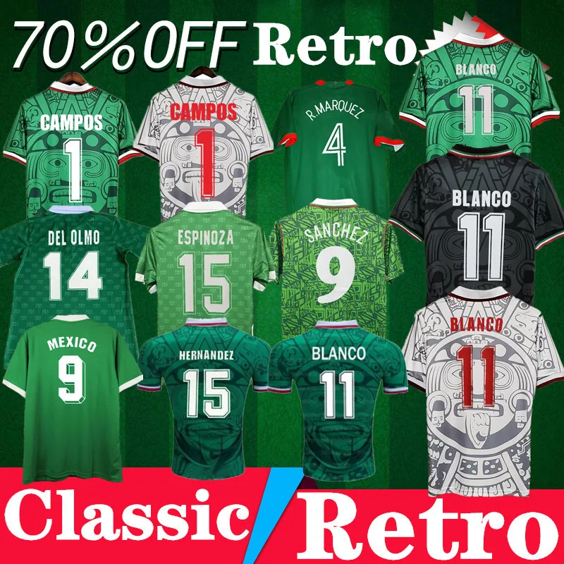 

1986 1994 1995 1998 2006 2010 H. SANCHEZ BLANCO Classic Retro Jersey HERNANDEZ CAMPOS ESPINOZA MEXICO R.MARQUEZ DEL OLMO Shirts