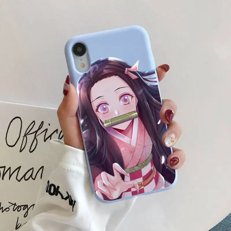 

MaiYaCa Demon Slayer Anime Phone Case Soft Solid Color for iPhone 11 12 13 mini pro XS MAX 8 7 6 6S Plus X XR