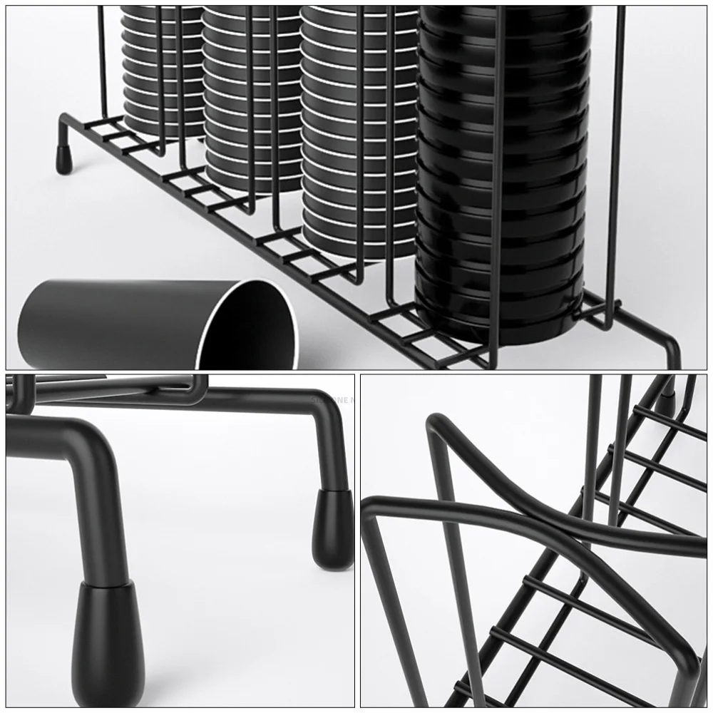 

1Pc Practical Disposable Cup Divider Creative Tea Shop Cup Stand Black