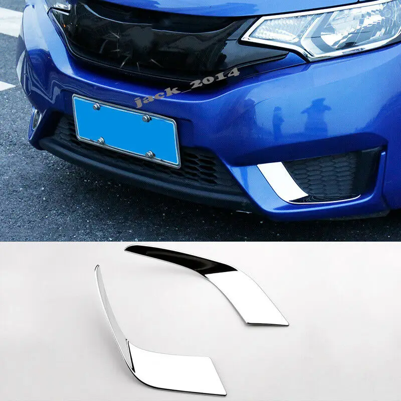 

Chrome For Honda Fit 2015 2016 2017 Front Fog Light Lamp Cover Moulding Trim 2pcs