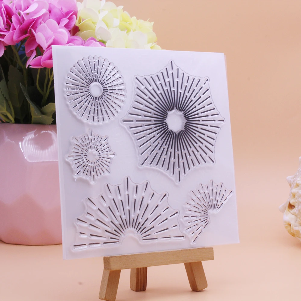 Прозрачные штампы Alinacutle фейерверк солнечный свет круглая линия сделай сам