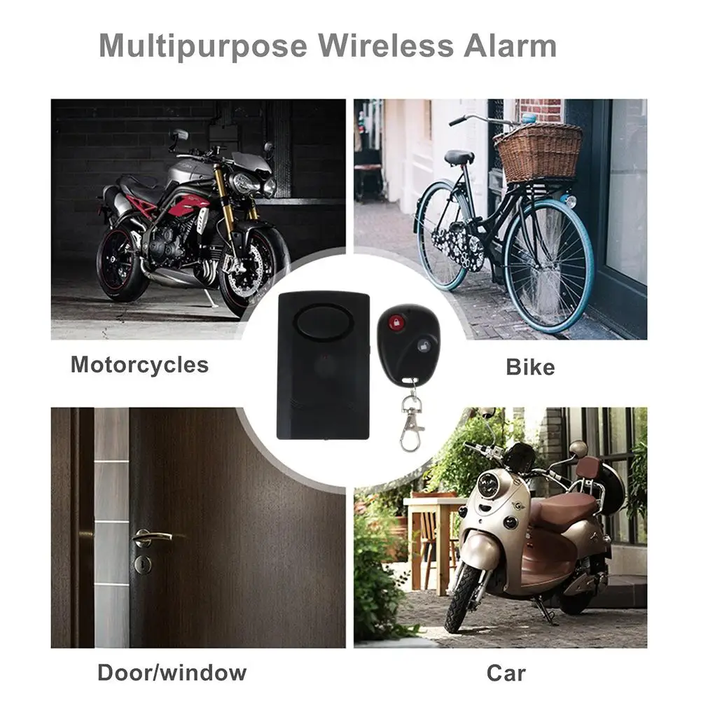 1Set Motorcycle Wireless Remote Control Vibration Security Alarm Door Window Car Bike Anti-thief | Автомобили и мотоциклы