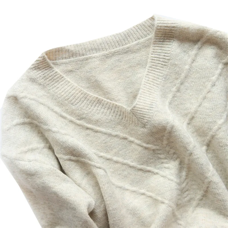 

Temperament All-match V-neck Solid Color Loose Sweater Women 2020 Autumn And Winter New Casual Jacket Fashion Sweater B277