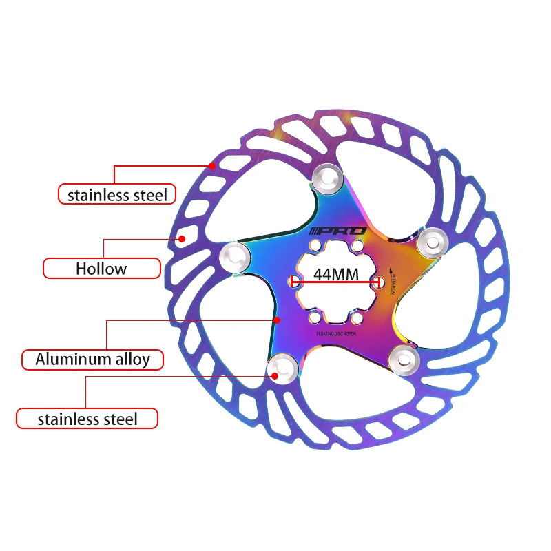 Цветной тормозной диск IIIPRO для горного велосипеда алюминиевый сплав шесть