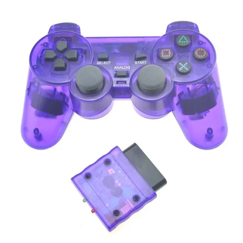 Прозрачный цветной беспроводной геймпад для Sony PS2 2 4G Вибрационный джойстик Bluetooth