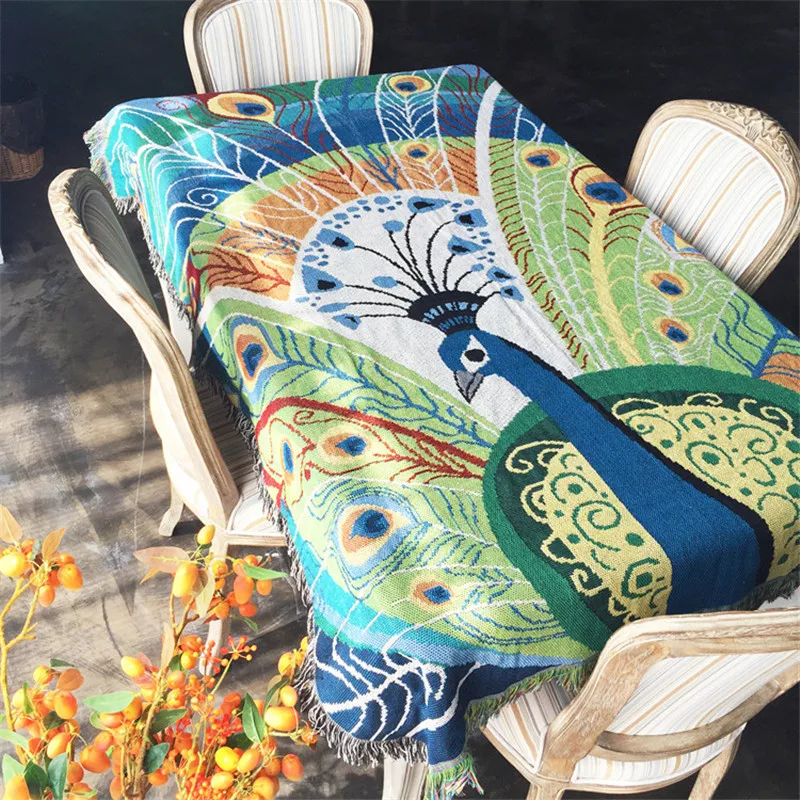 Плотный хлопковый гобелен LeRadore винтажная скатерть в американском стиле Тканое