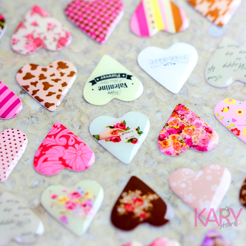 

Special Art Heart Shape Scrapbooking Crystal Stickers Romantic Retro Show Love Kawaii Stationery Reward Children Fashion Craft