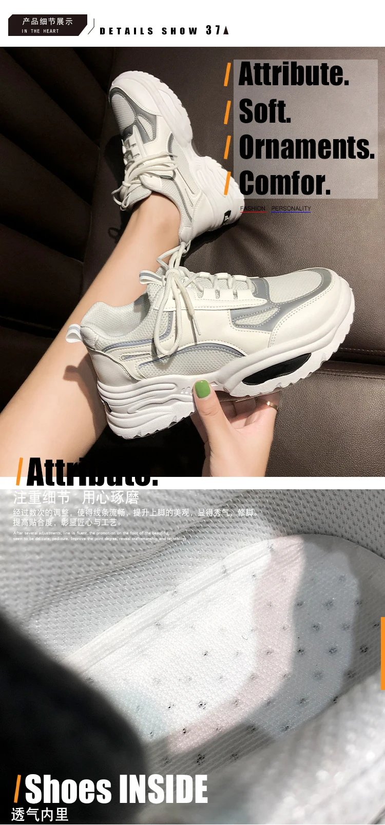 Size36-42; Новинка года; модная женская обувь; сезон весна-осень; женская повседневная обувь; женские спортивные кроссовки на высокой платформе; Цвет черный, белый