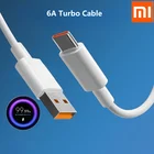 Оригинальный кабель зарядного устройства Xiaomi 6A Usb Type-C, быстрая зарядка Turbo для Mi 11 10 Pro 5G 9 Poco M3 X3 NFC Redmi Note10 K30s K40 1 м 2 м