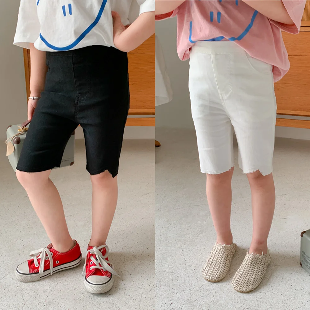 

Children'S Pants 2022 Summer New Korean Children'S Wear Five Point Washed Cotton Cycling Pants Solid Color Middle And Small Chil