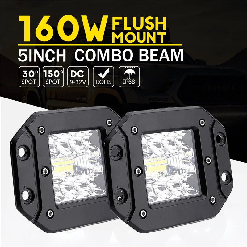 Two x 5 Inch 160 Watt Led Poles Fitted Safely With Ford Driving Fog Off-Road Working Lights Modelling Flood Light T | Автомобили и