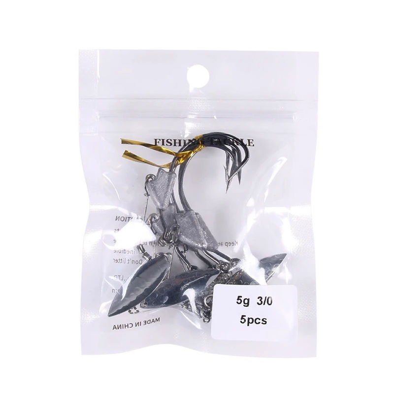 5 шт. Морская рыбалка кривошипно крюк с свинцовый грузик металлическая блесна