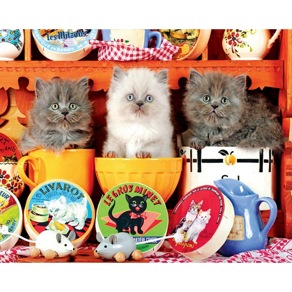 5D DIY алмаз три кошки мозаичная картина вышивки крестом животные квадратная