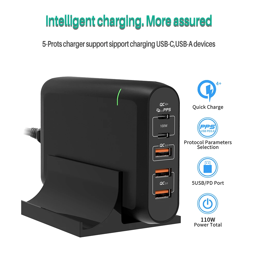 pd 110w multi gan dual usb type c fast charger pd qc 4 0 3 0 gan quick charge for macbook prolenovo iphonegalaxy free global shipping
