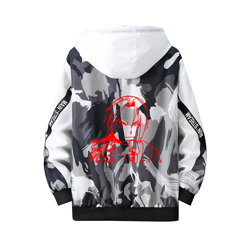 

Hot Anime Fullmetal Alchemist Cosplay Hoodie Winry Rockbell Luminous Print Camouflage Fashion Casual Coat Splicing Thick Jacket
