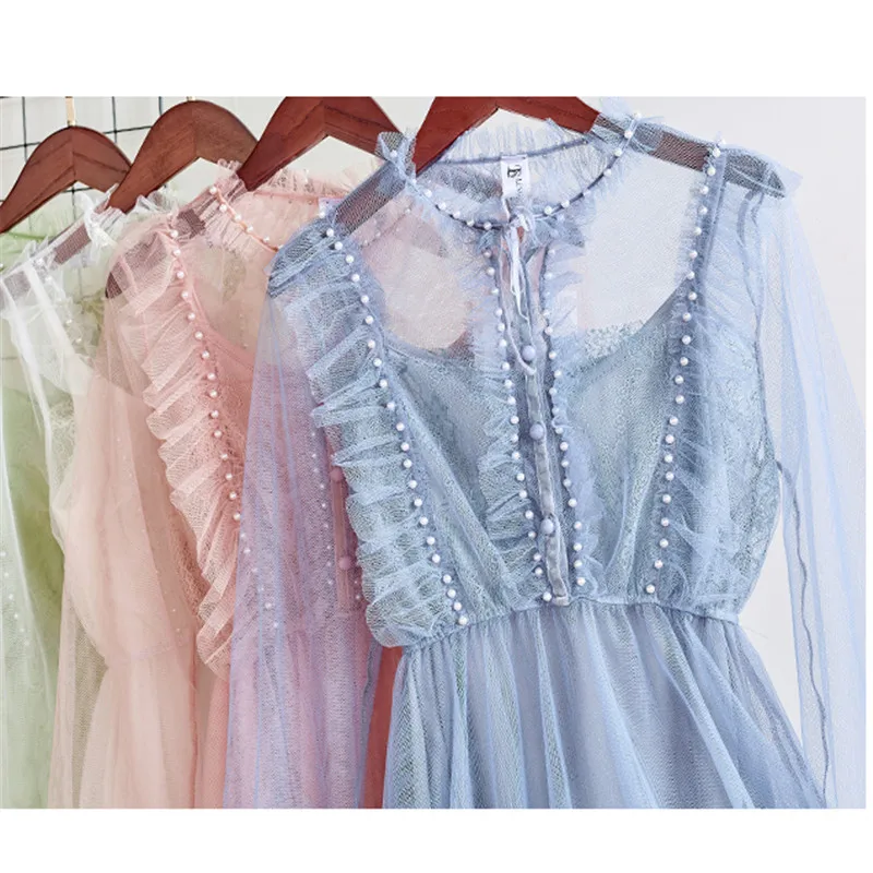 Новинка Осеннее длинное плиссированное платье из двух частей женское милое