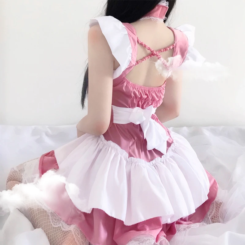 

Women Cosplay Servant kawaii Dress French Apron Maid Uniform Lingerie Role play lingerie set
