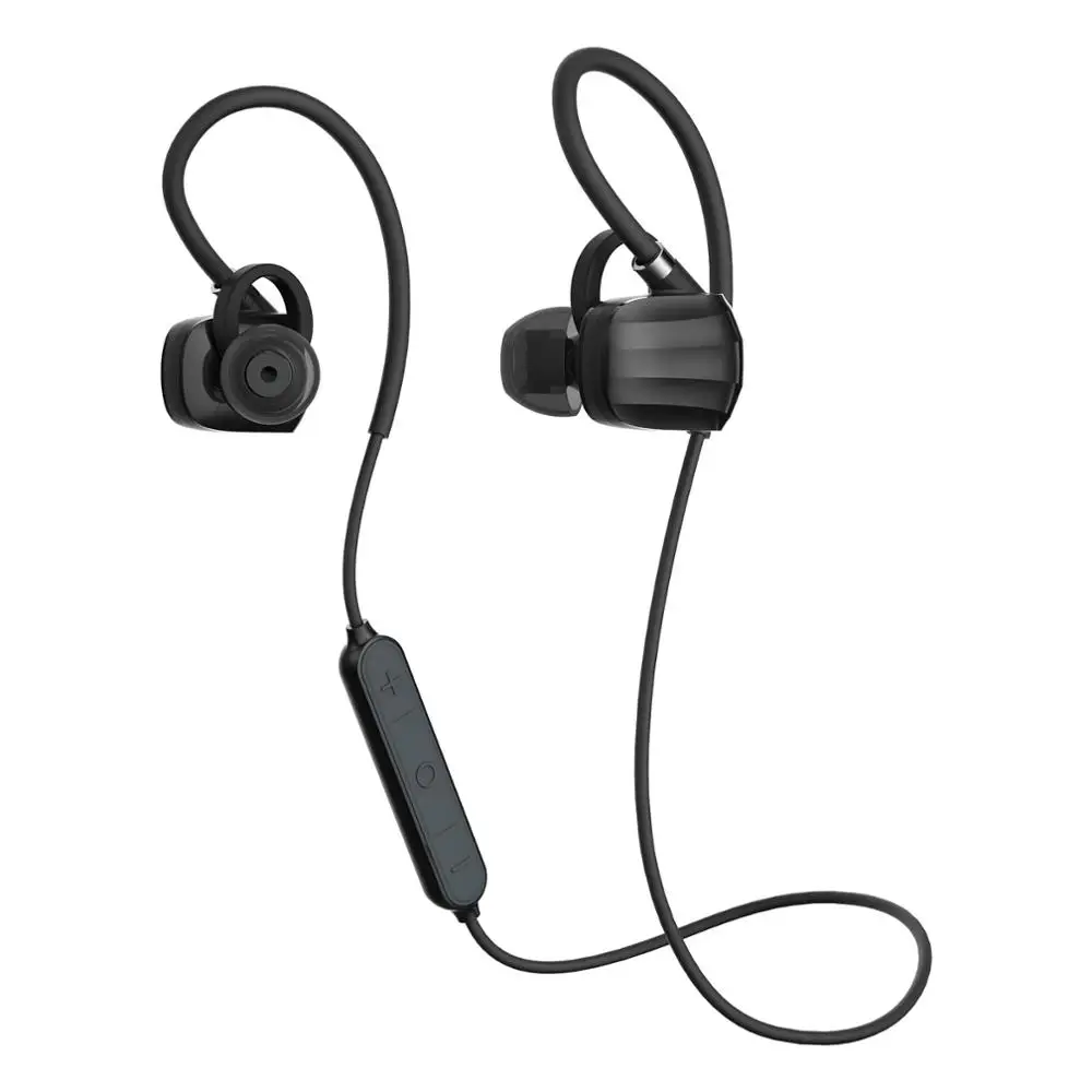 Black GGMM беспроводные Bluetooth наушники, спортивные наушники IPX4, водонепроницаемая гарнитура с микрофоном, супер бас наушники, поддержка APT-X - Цвет: Black