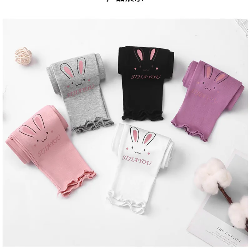 

Spring Autumn Girls Leggings Skinny many color Cotton Elastic Pants Leggins Cute rabbit Pattern for Girls Kids Children Pant