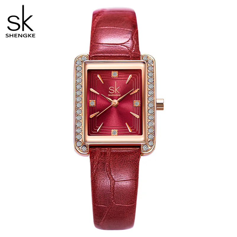 

Shengke 2021 Watch For Women Stylish Relogio Quartz Watch Leather Band Starry Sky Top Brand Female Clock Waterproof Quartz Watch