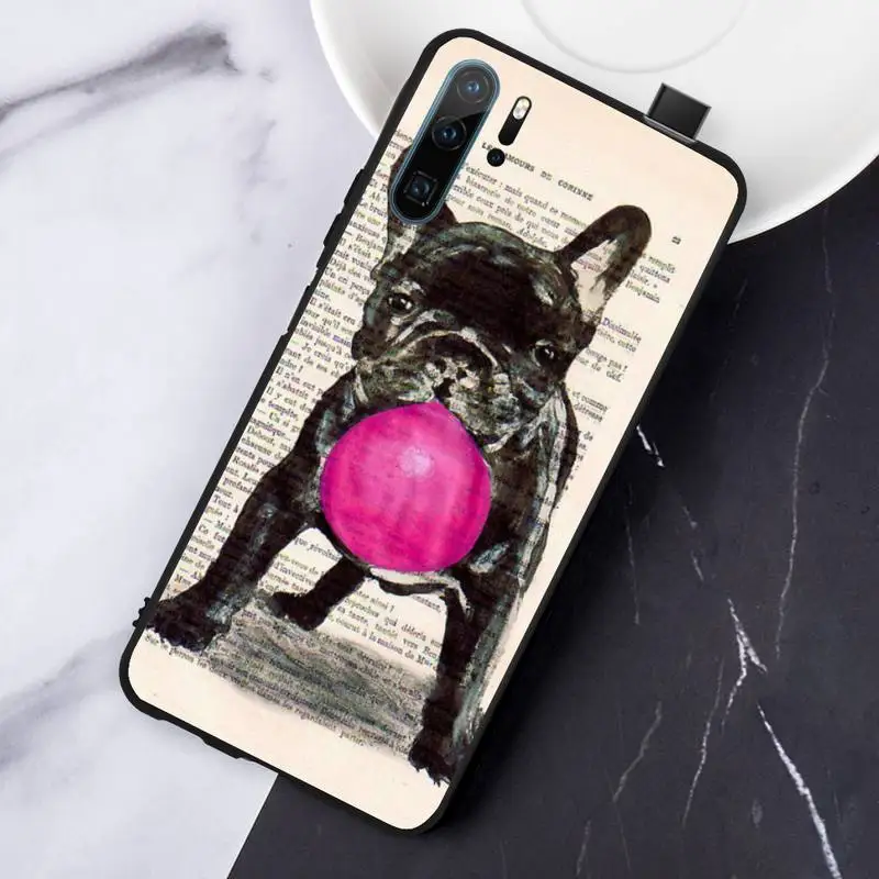 

Cute Funny French Bulldog shell Phone Case For Huawei honor Mate P 10 20 30 40 Pro 10i 9 10 20 8 x Lite
