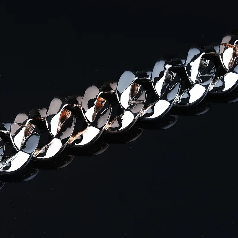 Шириной 18 мм Смешанные Цвет AAA циркон Майами кубинская цепь браслет Для мужчин в