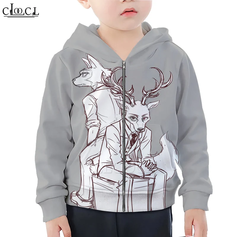 

CLOOCL Cartoon Anime BEASTARS Kids Autumn Zipper Hoodie Boy Girl 3D Print Hooded Sweatshirt Tops Fashion Hot Selling Pullovers