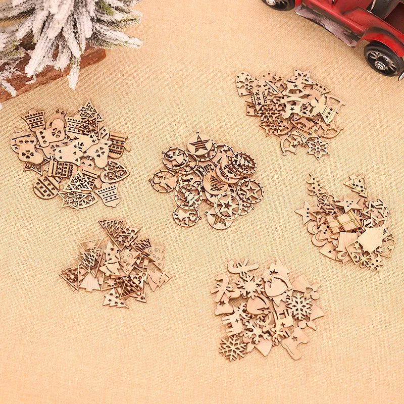 

Navidad 25 шт. Рождественский деревянный мультяшный кулон новогодние подарки Noel Kerst украшения Рождество DIY Natal Рождественские елочные украшения