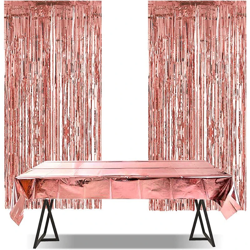 

Rose Gold Tablecloth Wedding Table Cloth Cover Adult Kids Birthday Party Decoration Disposable