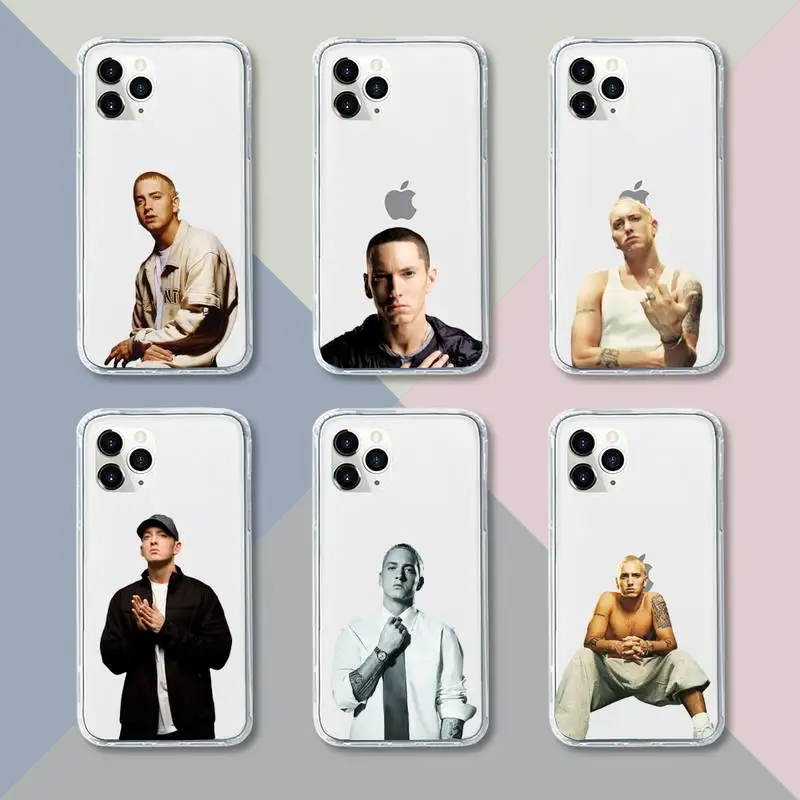 

Eminem Phone Case Transparent For iPhone 13 12 11 pro mini XS XR X max 5 6 s 7 8 plus Soft Clear Mobile bags