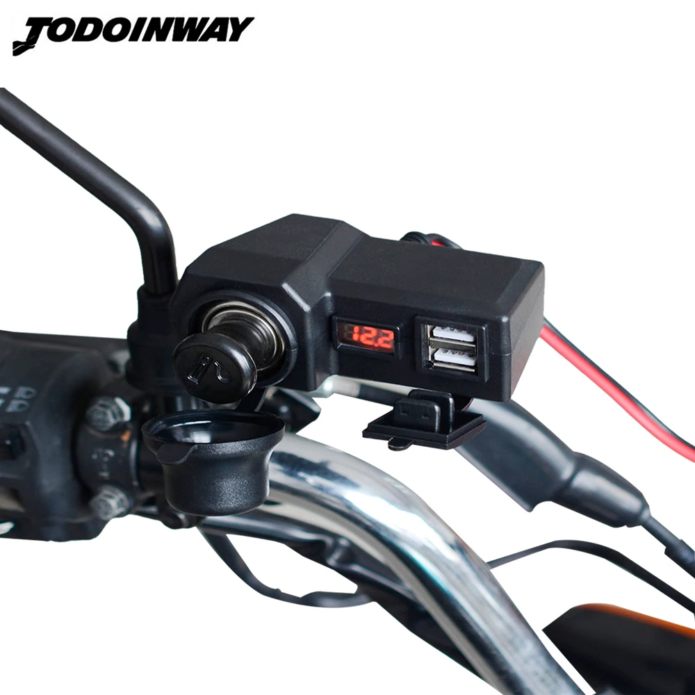 

Мотор для мобильного телефона зарядное устройство для прикуривателя с двумя портами USB для зарядки оборудование цифровой дисплей Вольтмет...