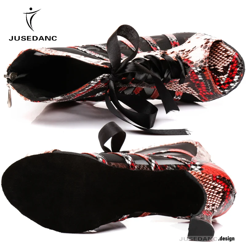 Женская обувь для латиноамериканских танцев танго с леопардовым принтом Обувь