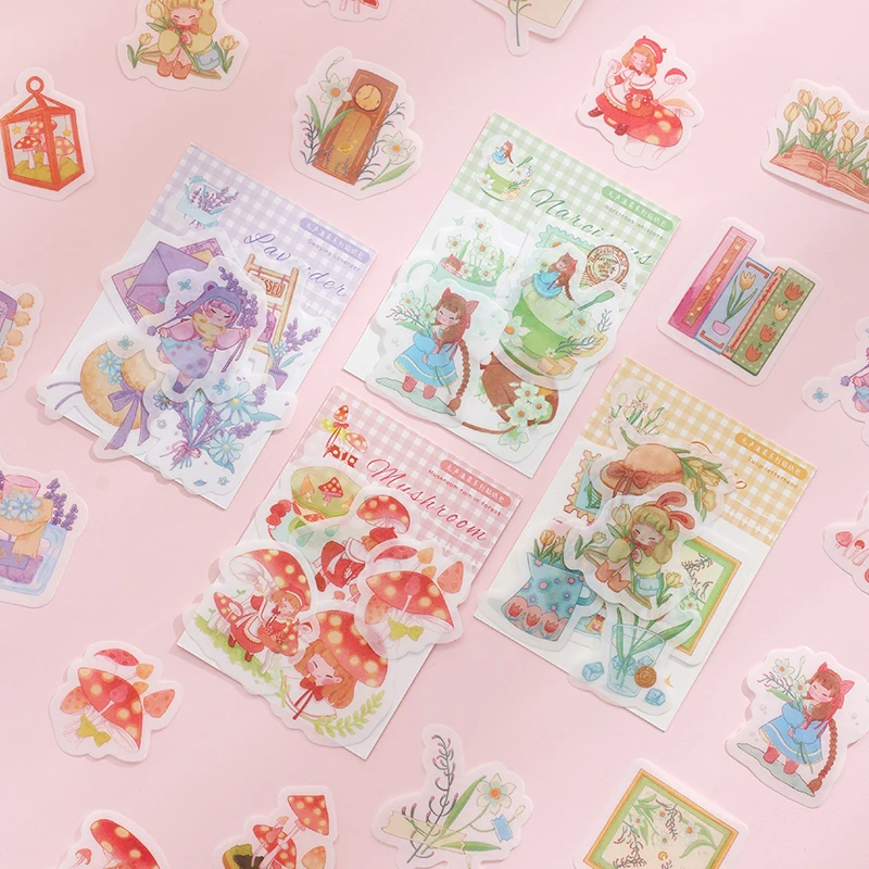 

40 звёзд, милые Мультяшные наклейки с рисунком растений, DIY этикетки, скрапбукинг, дневник, декоративные принадлежности, школьные канцелярск...