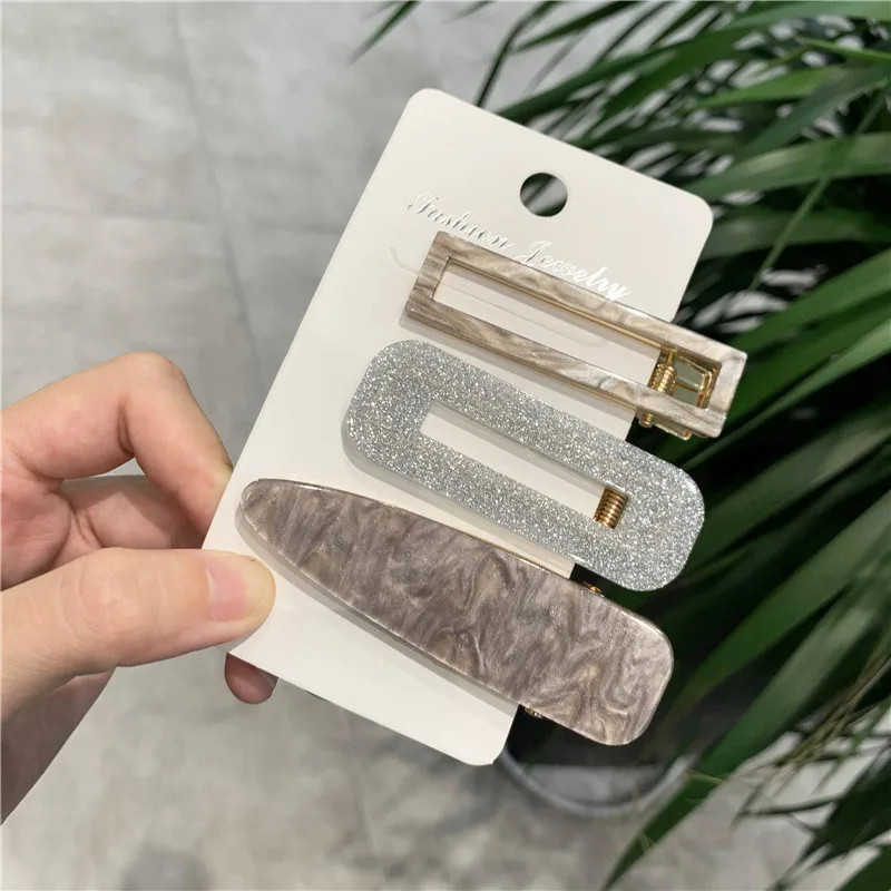 

Модные новые 3 шт./компл. модные жемчужные ацетатные геометрические заколки для волос для женщин и девушек ободок аксессуары-пряжки